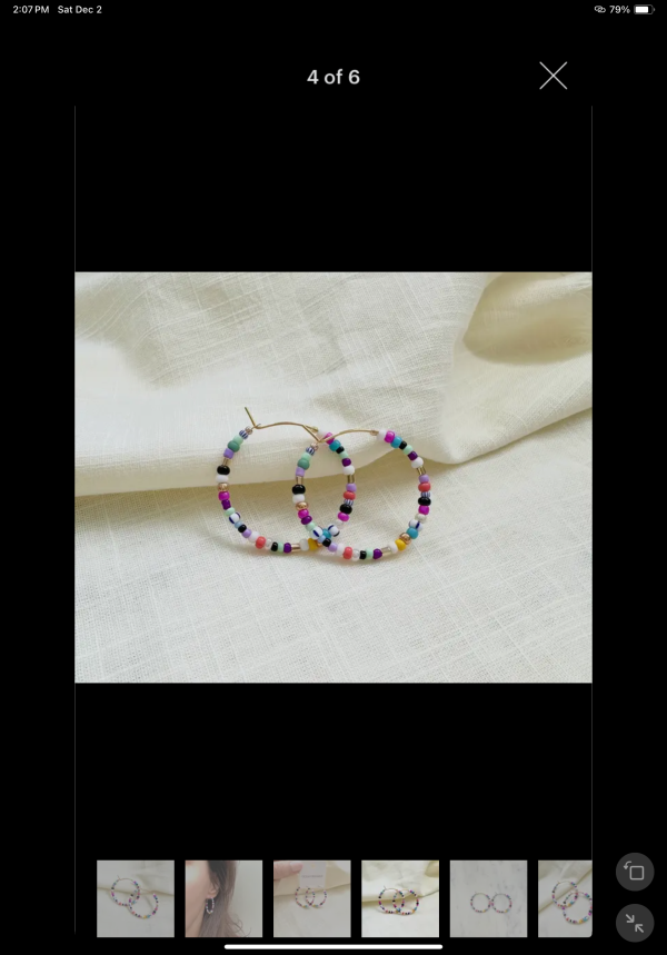 Colorful beaded hoops