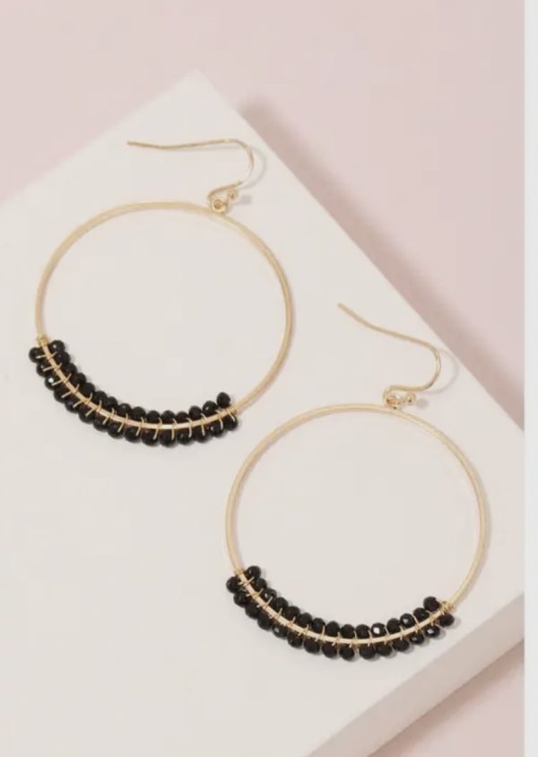 Black dainty hoops