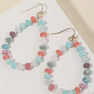 Pastel beaded teardrops