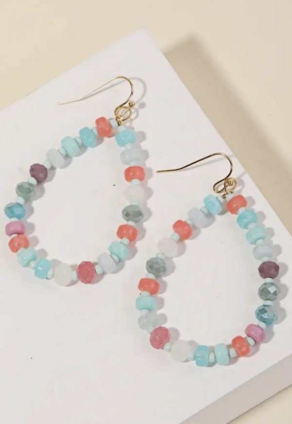 Pastel beaded teardrops