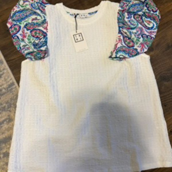 White ruffle sleeve