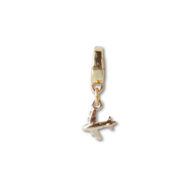 Airplane Charm, Gold, Charm Bar | Charm Necklace or Bracelet