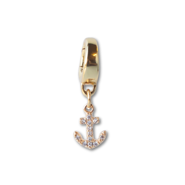Anchor Charm, CZ, Charm Bar | Charm Necklace or Bracelet