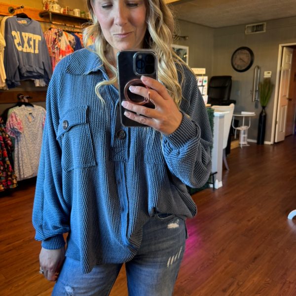 Navy Bucketlist Comfort Top