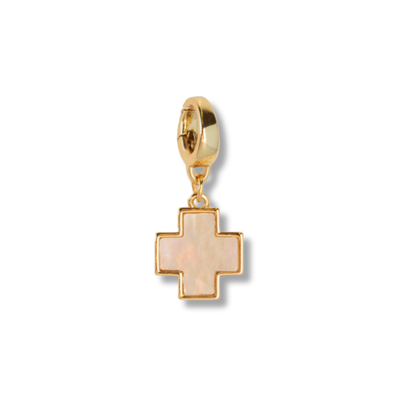 Cross Charm, Mother of Pearl, Charm Bar | Charm Necklace