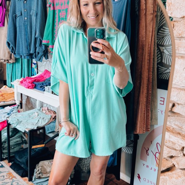 Mint oversized romper