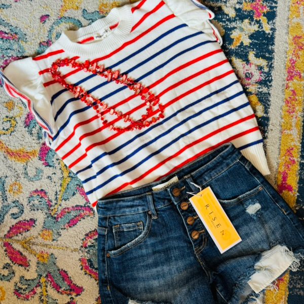 4th of July ruffle top
