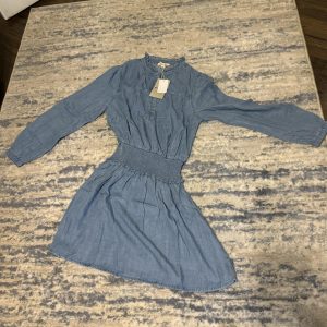 Washed Denim Long Sleeve Dress