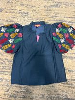 Navy Gingham Summer Top