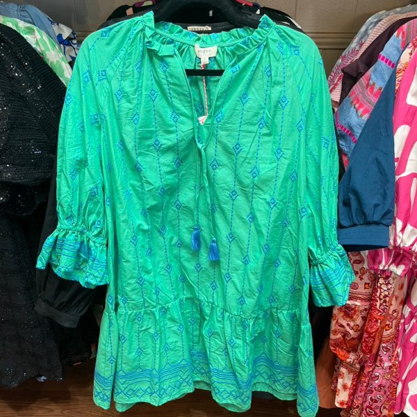 Green and Blue Embroidery Dress