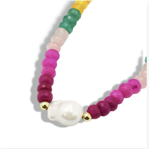 Colorful Gemstone with a Pearl