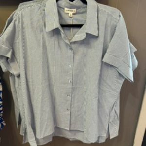 Navy oversized button down