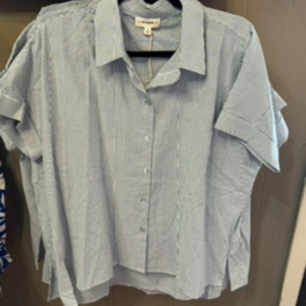 Navy oversized button down
