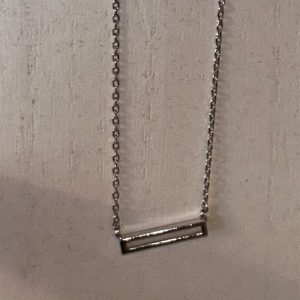 Silver rectangle necklace