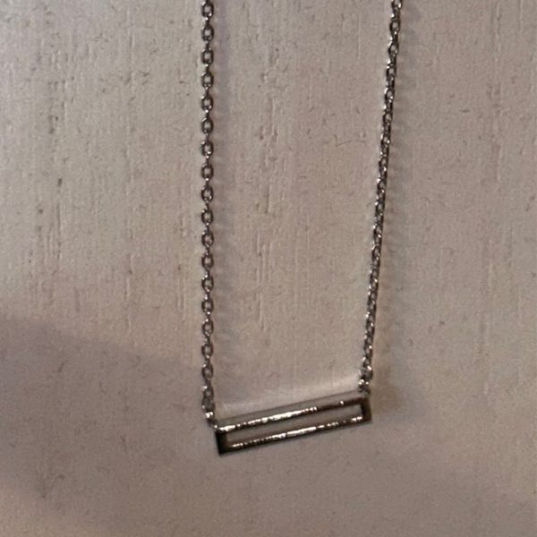 Silver rectangle necklace