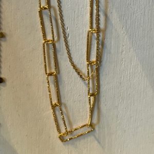Paperclip double stacked necklace