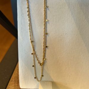 Dot .Double stacked necklace