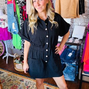 Black dress romper