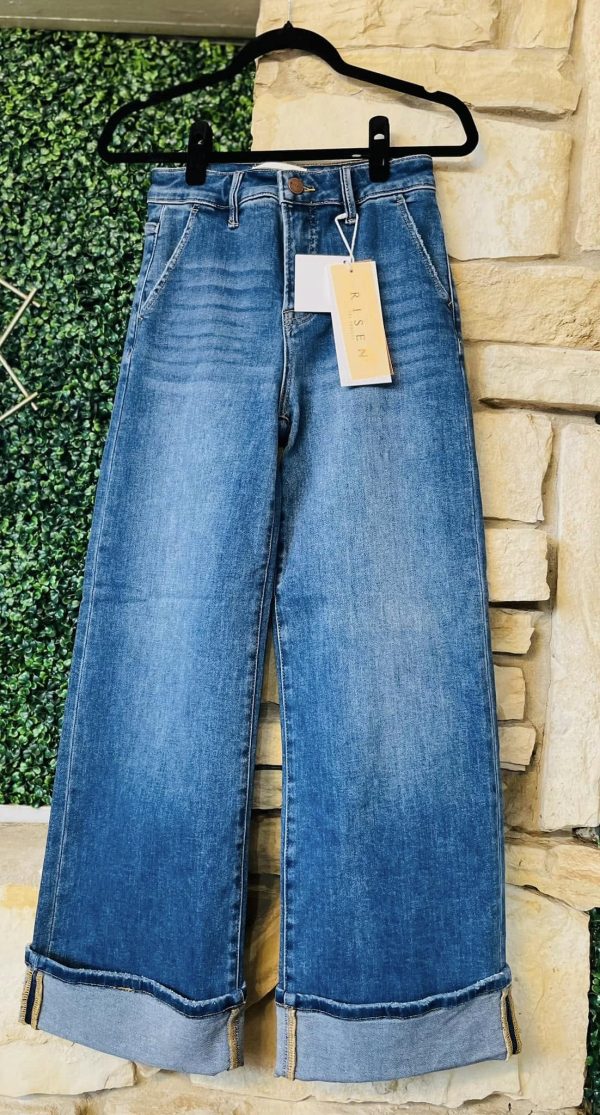 Risen trouser cuff jeans