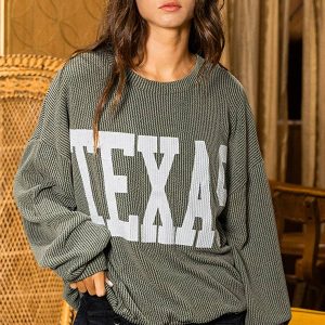 T1770 -Texas Comfy Graphic Sweatshirt, Gameday: OLIVE, S-M-L (2-2-2)