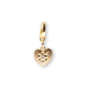 Heart Charm, CZ | Charm Bar | Charm Necklace or Bracelet