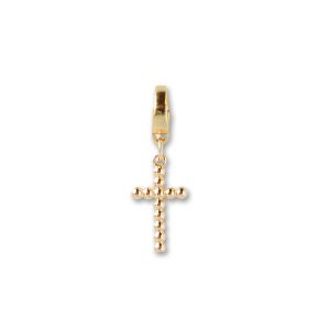 Dot Cross Charm, Gold, Charm Bar, Charm Necklace or Bracelet
