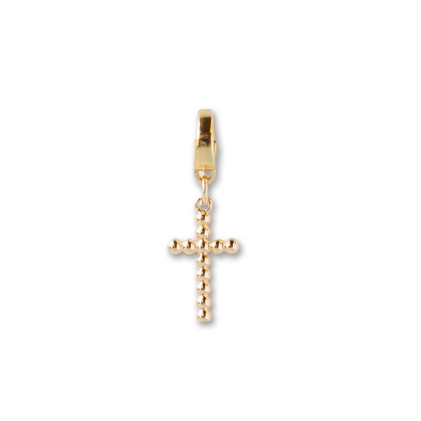 Dot Cross Charm, Gold, Charm Bar, Charm Necklace or Bracelet