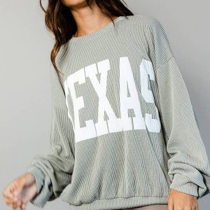 Texas Comfy Graphic Sweatshirt: SAGE