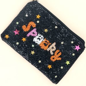 Spooky Ghost Halloween Beaded Coin Bag