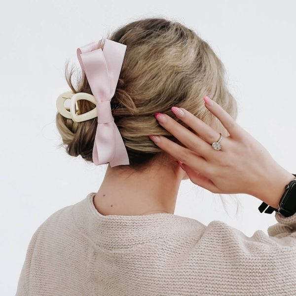 Haven Hair Bow Claw Clip: Blush