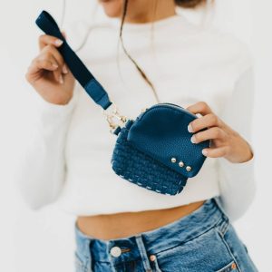 Wonderlust Woven Dual Pouch Wristlet: Denim