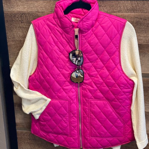 Grace Puffy Vest in Pink
