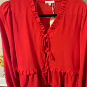 Red Christmas Party Bow Top