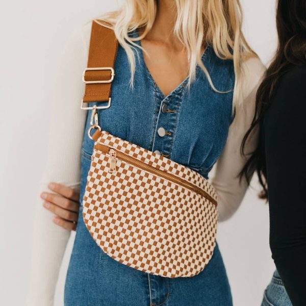 Westlyn Woven Bum Bag *NEW COLORS ADDED*: Checkered Brown