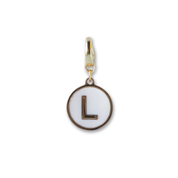 Alphabet Charm-Letter L, Mother of Pearl, Charm Bar, Initial