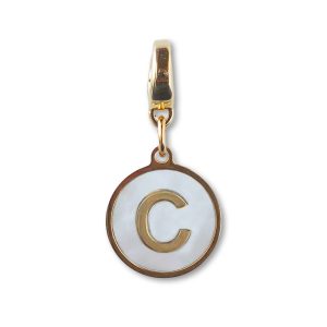 Alphabet Charm-Letter C, Mother of Pearl, Charm Bar, Initial