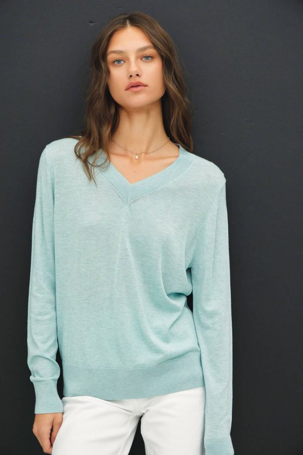 Cashmere blended sweater: Sky