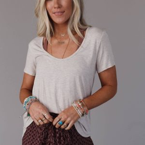 Heather Oatmeal Tee