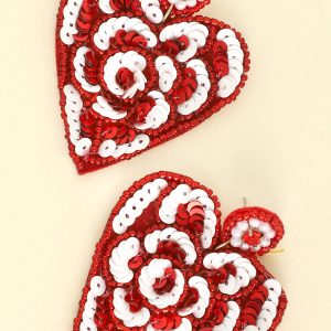 Love Blossom Heart Beaded Valentine Earrings