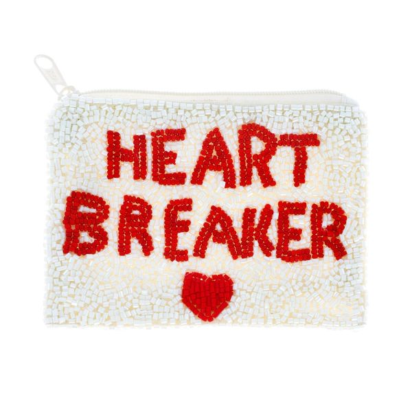 Heartbreaker Beaded Zipper Coin Bag