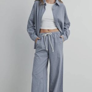 Blue checkered pants