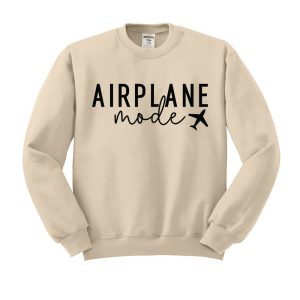 Airplane Mode Crewneck Sweatshirt  :Sand