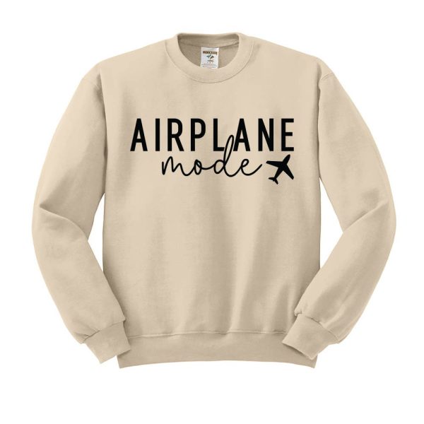 Airplane Mode Crewneck Sweatshirt  :Sand