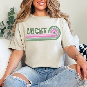 Lucky St. Patrick’s Day Graphic Shirt | Gildan : Sand, Medium
