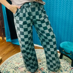 Midnight Checkered Jeans