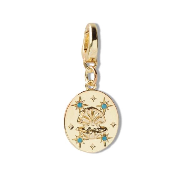 Scallop Shell Charm, Gold | Charm Bar | Charm Necklace