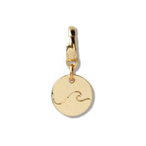 Wave Charm, Gold | Charm Bar | Charm Necklace/Bracelet