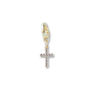 Cross Charm, CZ, Charm Bar | Charm Necklace