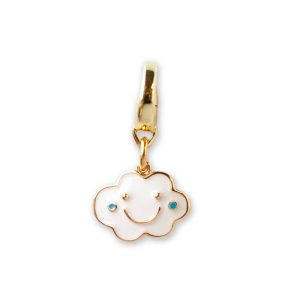 Cloud Charm, Enamel | Charm Bar | Charm Necklace or Bracelet