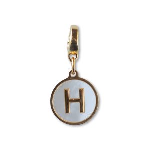 Alphabet Charm-Letter H, Mother of Pearl, Charm Bar, Initial